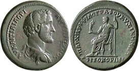 MYSIA. Cyzicus. Antoninus Pius, 138-161. Hexassarion (Orichalcum, 34 mm, 25.61 g, 7 h), Philographes, archiereus, circa 147-161. AY KAI TI AI AΔPI ANT...