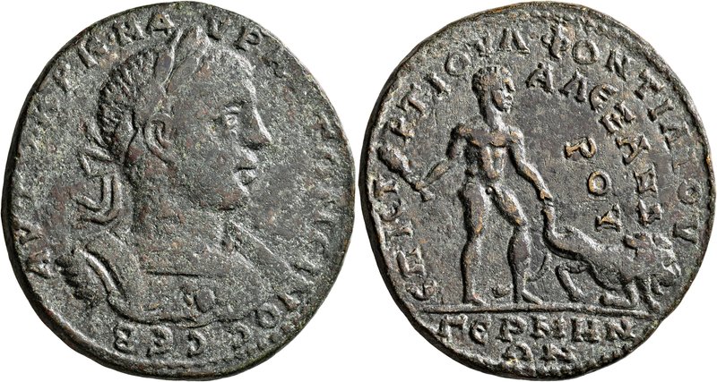 MYSIA. Germe. Elagabalus, 218-222. Medallion (Orichalcum, 43 mm, 40.93 g, 7 h), ...