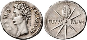 Augustus, 27 BC-AD 14. Denarius (Silver, 21 mm, 3.69 g, 6 h), uncertain mint in Spain (Colonia Patricia?), circa 19-18 BC. CAESAR AVGVSTVS Head of Aug...