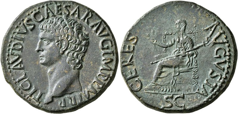 Claudius, 41-54. Dupondius (Orichalcum, 29 mm, 16.56 g, 6 h), Rome, 41-42. TI CL...