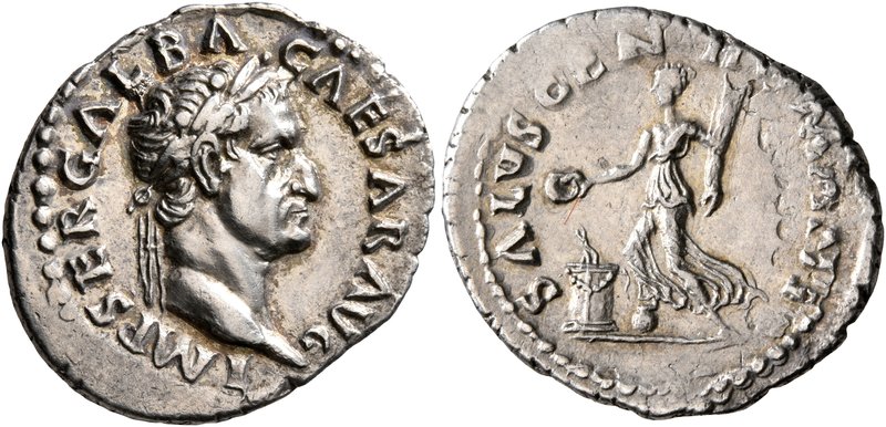 Galba, 68-69. Denarius (Silver, 21 mm, 3.25 g, 7 h), Rome, circa July 68-January...