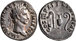Nerva, 96-98. Denarius (Silver, 18 mm, 3.18 g, 7 h), Rome, 97. IMP NERVA CAES AVG P M TR POT Laureate head of Nerva to right. Rev. COS III PATER PATRI...