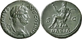 Hadrian, 117-138. Dupondius or As (Orichalcum, 26 mm, 11.94 g, 7 h), Rome, 134-138. HADRIANVS AVG COS IIII P P Laureate and draped bust of Hadrian to ...