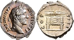 Antoninus Pius, 138-161. Denarius (Silver, 20 mm, 3.34 g, 7 h), Rome, 145-161. ANTONINVS AVG PIVS P P Laureate head of Antoninus Pius to right. Rev. C...