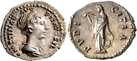 Faustina Junior, Augusta, 147-175. Denarius (Silver, 19 mm, 2.86 g, 7 h), Rome, circa 147-150. FAVSTINAE AVG PII AVG FIL Diademed and draped bust of F...