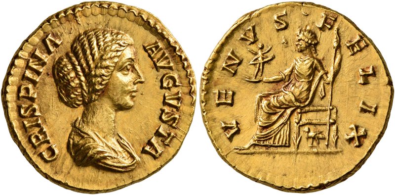 Crispina, Augusta, 178-183/93. Aureus (Gold, 20 mm, 7.25 g, 12 h), Rome. CRISPIN...