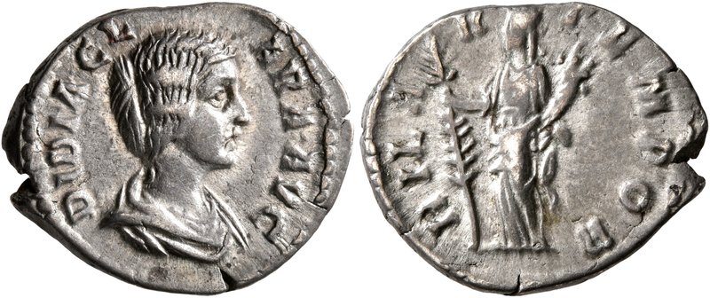 Didia Clara, Augusta, 193. Denarius (Silver, 19 mm, 2.95 g, 1 h), Rome, 28 March...