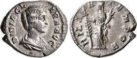 Didia Clara, Augusta, 193. Denarius (Silver, 19 mm, 2.95 g, 1 h), Rome, 28 March-1 June 193. DIDIA CLARA AVG Draped bust of Didia Clara to right. Rev....