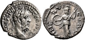 Pescennius Niger, 193-194. Denarius (Silver, 18 mm, 2.66 g, 6 h), Antiochia. IMP CAES C PESCE NIGER IVST [A] Laureate head of Pescennius Niger to righ...
