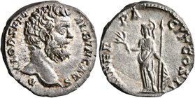 Clodius Albinus, as Caesar, 193-195. Denarius (Silver, 18 mm, 3.30 g, 7 h), Rome, 194-195. D CLOD SEPT ALBIN CAES Bare head of Clodius Albinus to righ...