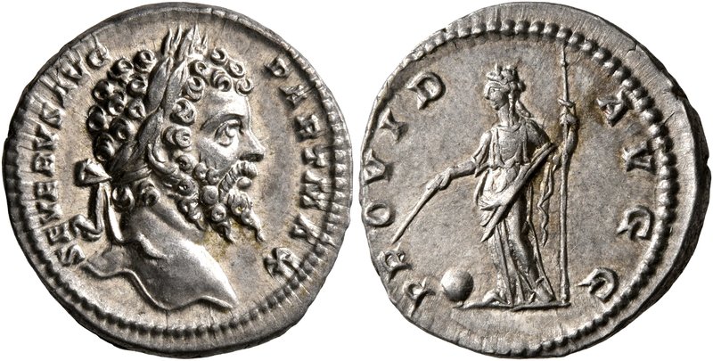 Septimius Severus, 193-211. Denarius (Silver, 18 mm, 3.61 g, 12 h), Rome, 200-20...