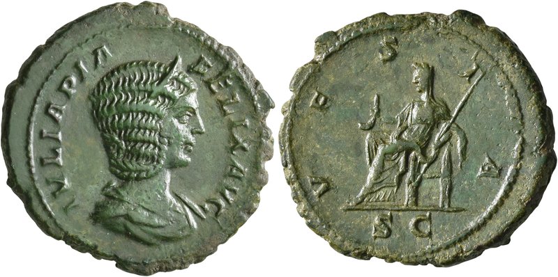 Julia Domna, Augusta, 193-217. As (Copper, 27 mm, 8.68 g, 11 h), Rome, 211-217. ...