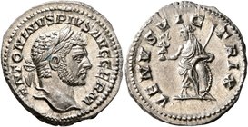 Caracalla, 198-217. Denarius (Silver, 20 mm, 3.20 g, 6 h), Rome, 215. ANTONINVS PIVS AVG GERM Laureate head of Caracalla to right. Rev. VENVS VICTRIX ...