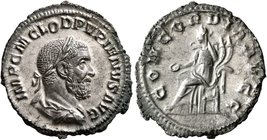 Pupienus, 238. Denarius (Silver, 20 mm, 2.06 g, 1 h), Rome, circa April-June 238. IMP C M CLOD PVPIENVS AVG Laureate, draped and cuirassed bust of Pup...