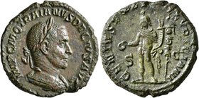 Trajan Decius, 249-251. As (Copper, 26 mm, 11.50 g, 7 h), Rome. IMP C M Q TRAIANVS DECIVS AVG Laureate and cuirassed bust of Trajan Decius to right, s...