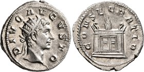 Trajan Decius, 249-251. Antoninianus (Silver, 22 mm, 4.39 g, 6 h), commemorative issue for Divus Augustus (died 14), Rome, mid 251. DIVO AVGVSTO Radia...