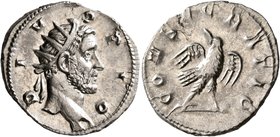 Trajan Decius, 249-251. Antoninianus (Silver, 22 mm, 4.23 g, 1 h), commemorative issue for Divus Antoninus Pius (died 161), Rome, mid 251. DIVO PIO Ra...