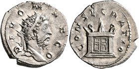 Trajan Decius, 249-251. Antoninianus (Silver, 22 mm, 3.75 g, 2 h), commemorative issue for Divus Marcus Aurelius (died 180), Rome, mid 251. DIVO MARCO...