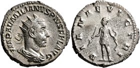 Aemilian, 253. Antoninianus (Silver, 21 mm, 4.15 g, 6 h), Rome. IMP AEMILIANVS PIVS FEL AVG Radiate, draped and cuirassed bust of Aemilian to right, s...