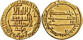 ISLAMIC, 'Abbasid Caliphate. temp. Al-Ma'mun, AH 199-218 / AD 813-833. Dinar (Gold, 18 mm, 4.00 g, 2 h), citing the governor of the Yemen, Muhammad ib...
