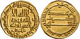 ISLAMIC, 'Abbasid Caliphate. temp. Al-Ma'mun, AH 199-218 / AD 813-833. Dinar (Gold, 19 mm, 4.00 g, 9 h), citing the governor of the Yemen, Muhammad ib...
