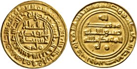 ISLAMIC, 'Abbasid Caliphate. Al-Muqtadir, second reign, AH 296-317 / AD 908-929. 'Amiri' Dinar (Gold, 18 mm, 1.92 g, 4 h), citing the caliph al-Muqtad...