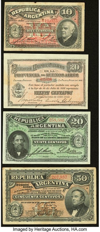 Argentina Banco de la Nacion Argentina 10; 20; 50 Centavos 1895 Pick 228a; 229a;...