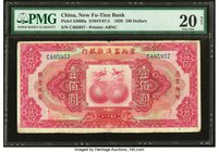 China New Fu-Tien Bank 100 Dollars 1929 Pick S3000a S/M#Y67-5 PMG Very Fine 20 Net. Annotation; repaired; pieces added.

HID09801242017