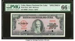 Cuba Banco Nacional de Cuba 100 Pesos 1958 Pick 82s3 Specimen PMG Gem Uncirculated 66 EPQ. Two POCs.

HID09801242017