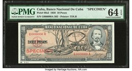 Cuba Banco Nacional de Cuba 10 Pesos 1958 Pick 88s2 Specimen PMG Choice Uncirculated 64 EPQ. Roulette Specimen.

HID09801242017