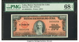 Cuba Banco Nacional de Cuba 100 Pesos 1959 Pick 93a PMG Superb Gem Unc 68 EPQ. 

HID09801242017