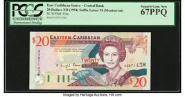 East Caribbean States Central Bank, Montserrat 20 Dollars ND (1994) Pick 33m PCGS Superb Gem New 67PPQ. 

HID09801242017