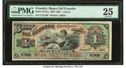 Ecuador Banco del Ecuador 1 Sucre ND 1887-1901 Pick S151a PMG Very Fine 25. 

HID09801242017