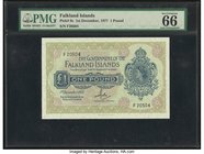 Falkland Islands Government of the Falkland Islands 1 Pound 1.12.1977 Pick 8c PMG Gem Uncirculated 66 EPQ. 

HID09801242017