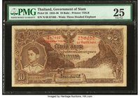 Thailand Government of Siam 10 Baht 29.9.1936 Pick 28 PMG Very Fine 25. 

HID09801242017