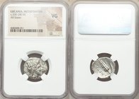 LUCANIA. Metapontum. Ca. 330-280 BC. AR stater or didrachm (21mm, 10h). NGC VG. Head of Demeter right, wreathed with barley ears / META, barley ear of...