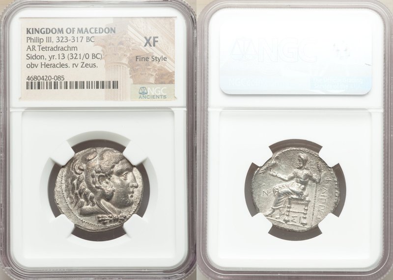 MACEDONIAN KINGDOM. Philip III Arrhidaeus (323-317 BC). AR tetradrachm (27mm, 1h...