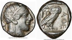 ATTICA. Athens. Ca. 440-404 BC. AR tetradrachm (23mm, 17.19 gm, 7h). NGC XF 4/5 - 4/5. Mid-mass coinage issue. Head of Athena right, wearing crested A...