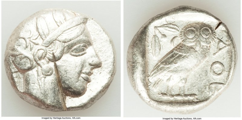 ATTICA. Athens. Ca. 440-404 BC. AR tetradrachm (24mm, 17.14 gm, 7h). VF, test cu...
