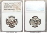 CARIAN ISLANDS. Rhodes. Ca. 230-205 BC. AR tetradrachm (26mm, 13.51 gm, 12h). NGC XF 5/5 - 3/5. Eucrates, magistrate. Radiate head of Helios facing, t...