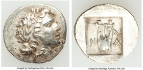 LYCIAN LEAGUE. Masicytes. Ca. 1st century BC. AR hemidrachm (15mm, 2.03 gm, 12h). XF. Series 1. Laureate head of Apollo right; Λ-Y below / M-A, cithar...