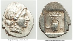 LYCIAN LEAGUE. Masicytes. Ca. 1st century BC. AR hemidrachm (16mm, 1.69 gm, 1h). XF. Series 1. Laureate head of Apollo right; Λ-Y below / M-A, cithara...