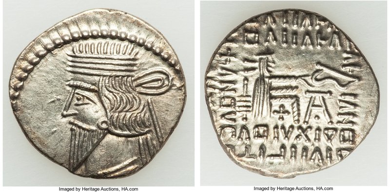 PARTHIAN KINGDOM. Pacorus I (ca. AD 78-120). AR drachm (19mm, 3.49 gm, 11h). Cho...