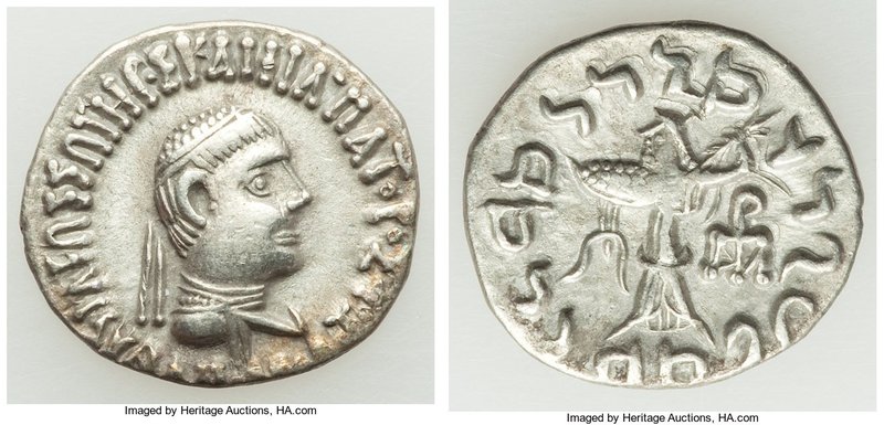 INDO-GREEK KINGDOMS. Bactria. Apollodotus II (ca. 85-65 BC). AR drachm (18mm, 2....