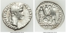 Augustus (27 BC-AD 14). AR denarius (19mm, 3.53 gm, 11h). VF. Lugdunum, 2 BC-AD 4. CAESAR AVGVSTVS-DIVI F PATER PATRIAE, laureate head of Augustus rig...