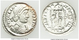 Theodosius I, Eastern Roman Empire (AD 379-395). AR siliqua (18mm, 1.87 gm, 1h). Choice VF, flan crack. Trier, 2nd officina, AD 378-388. D N THEODO-SI...