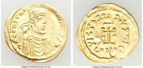 Constantine IV Pogonatus (AD 668-685). AV tremissis (19mm, 1.43 gm, 7h). VF, graffiti. Constantinople. d N CONSTAN-TINЧS PP A, pearl-diademed, draped ...
