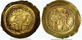 Constantine X Ducas (AD 1059-1067). AV histamenon nomisma (28mm, 4.41 gm, 5h). NGC MS 5/5 - 4/5, brushed. Constantinople. + IhS IXS REX-REΣNANTInm, Ch...