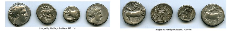 ANCIENT LOTS. Greek. Ca. 4th-1st centuries BC. Lot of four (4) AR issues. Fine-A...