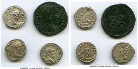 ANCIENT LOTS. Roman Provincial and Imperial. Septimius Severus (AD 193-211). Lot of four (4) AR and AE issues. VF-XF. Includes: Thrace, Pautalia, AE 2...